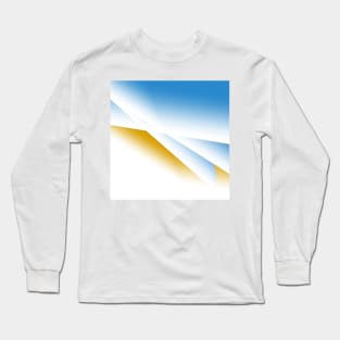 Blue white brown abstract art design Long Sleeve T-Shirt